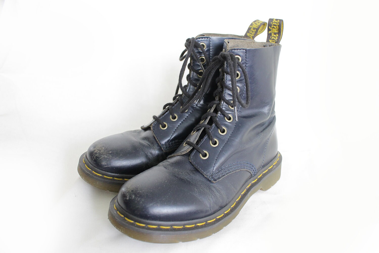 US7 Dr Martens Vintage Dark Navy Blue Leather Doc Martens | Etsy