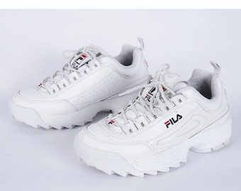 Zapatillas deportivas blancas FILA Disruptor para hombre, talla 9,5 EE. UU., talla 42,5 UE, 9,5 EE. UU., 8,5 Reino Unido