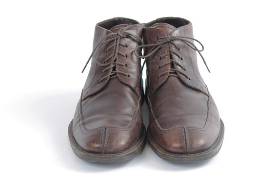 US9 Vintage 90s Brown Leather Elegant Ankle Boots… - image 2