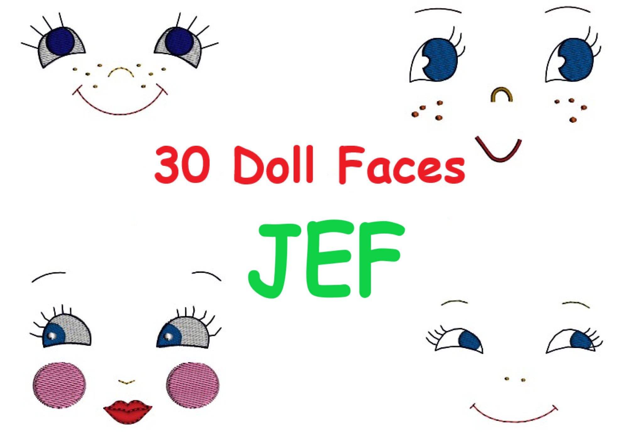 BUNDLE ITH in the Hoop Doll Face Machine Embroidery - Etsy