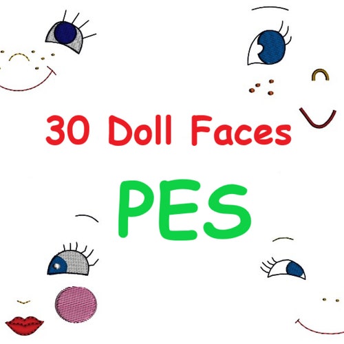 Sleeping Doll Face Machine Embroidery Designinstant DOWNLOAD Etsy