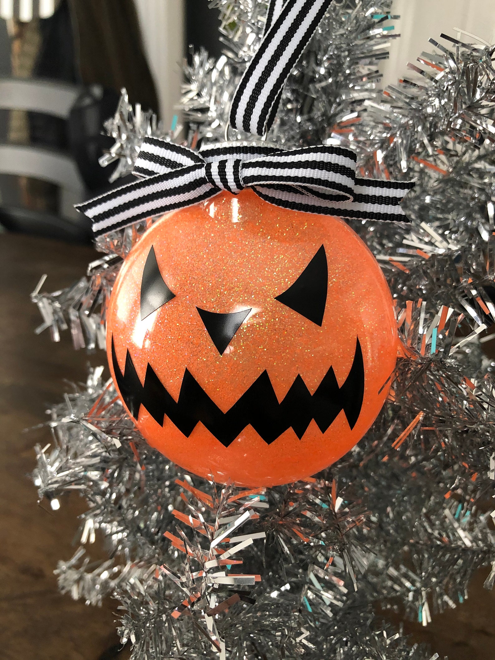 Pumpkin Ornaments Jack O Lantern Ornament Halloween Etsy