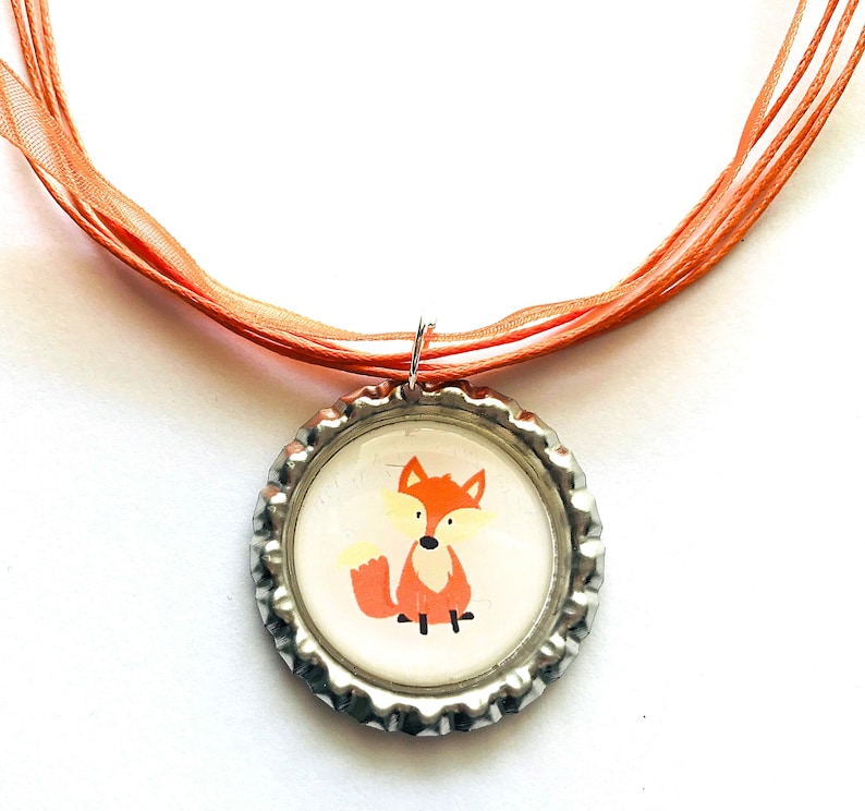 Fox Pendant Children Necklace Forest Animal Fox Jewelry Gift for Kids Fox Charm Necklace for Girls Fox Necklace Fox Gift