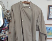 Vintage 1980s St Michaels beige mackintosh Double breasted trench coat Ladies UK 12