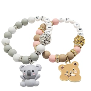Kids&#39; Custom Beaded Nameplate Bear Bracelet