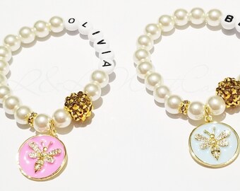 Bee Bracelet/ Bee Bracelet Girls/Toddlers/Bee Gifts/Personalized Bee Bracelet/Girls Name Bracelet