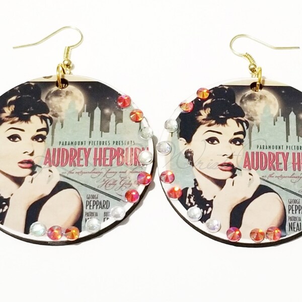 Vintage Earrings/Iconic Actresses/Hollywood Actresses Earrings/Sublimated Earrings/Big/Audrey/Marilyn/Dorothy/Rita