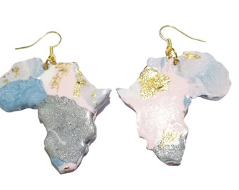 Pendientes africanos/Pendientes de arcilla polimérica/Pendientes colgantes/Coloridos/Ideas de regalos para mujeres