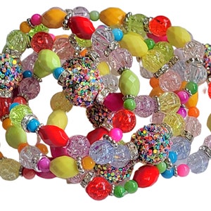 Colorful Beaded Bracelets, Kids Bracelets, Summer, Stretchy, Party, Best Friends, Custom, Handmade Beaded Jewelry