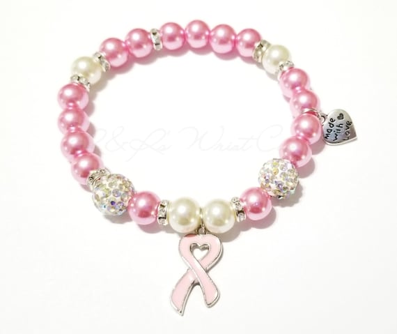 Pulsera de cáncer de mama / Pulsera de cinta rosa / Conciencia - Etsy