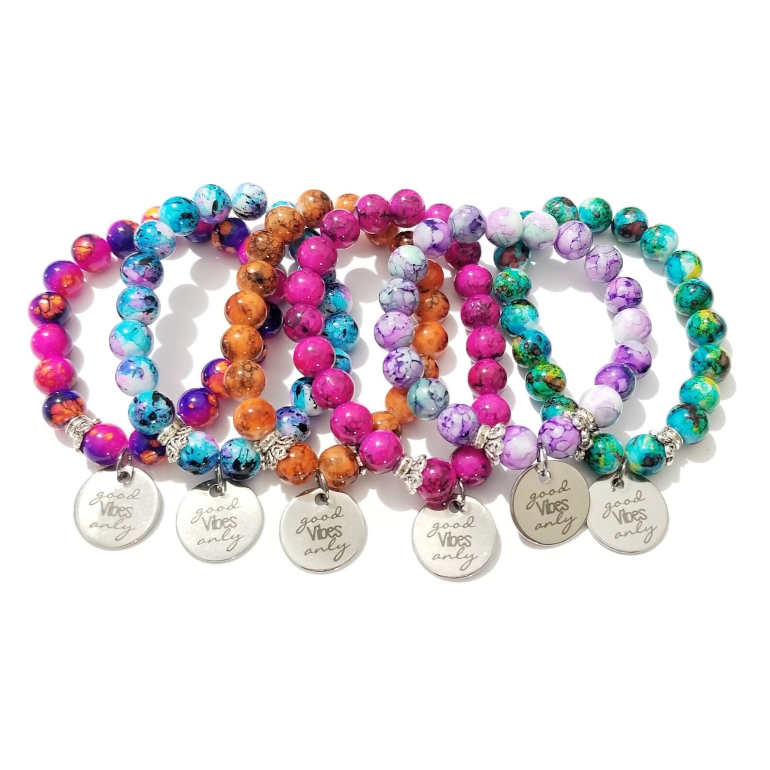 Tiedye Bracelet/multicolor Bracelet/colorful/boho/good Vibes Etsy