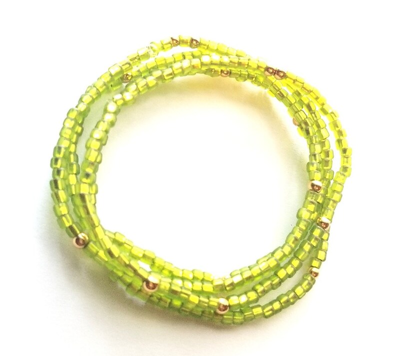 Green Seed Bead Bracelet Set Minimalist Jewelry Beaded Etsy