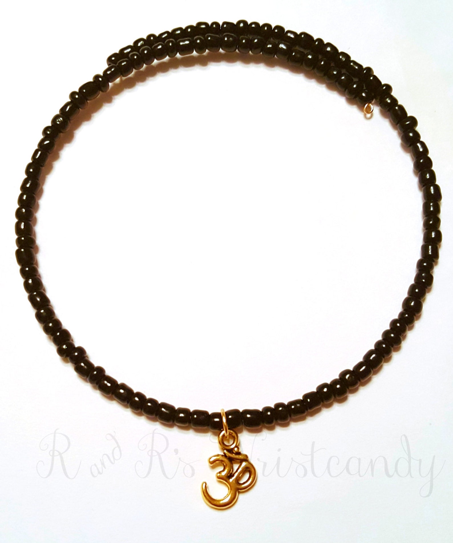 Beaded Choker Memory Wire Choker Ohm Beaded Choker Etsy