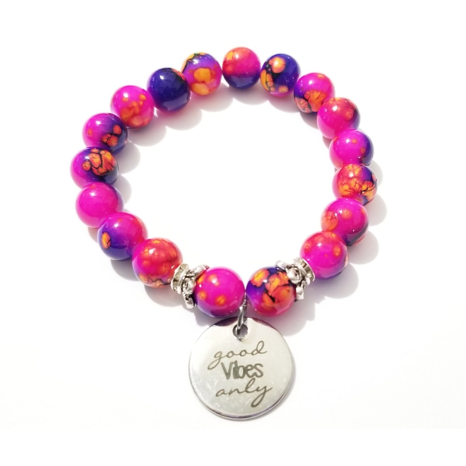 Tiedye Bracelet/multicolor Bracelet/colorful/boho/good Vibes Etsy