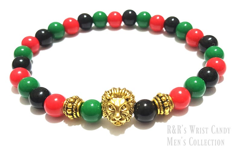 Men's Beaded Bracelets Lion Head Bracelet Nigerian Etsy