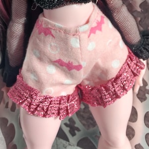 Pink Polka-Bat printed ruffle shorts - MH Monster Girl High Fashion