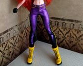 Super Girl Hero Doll - Skinny Jeans, Black w Purple Foil