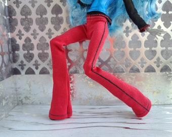 Cherry red boot cut jeans - Monster Girl High Fashion