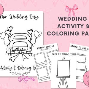 Wedding Activity And Coloring Pages for Kids & Adults, Fun Wedding Entertainment , Reception Activities , Kids Table, Instant Download