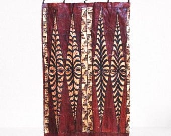 Panel de tela de corteza de tapa, calidad de museo polinesio, hecho en Tonga, gran colgante de pared, decoración Tiki vintage de los años 60