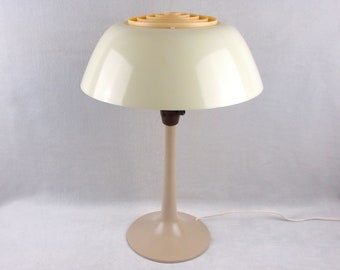 atomic age lamp ~ mid century light ~ mushroom light ~ desk lamp ~ table light ~ bedside lamp ~ brown midcentury modern lamp