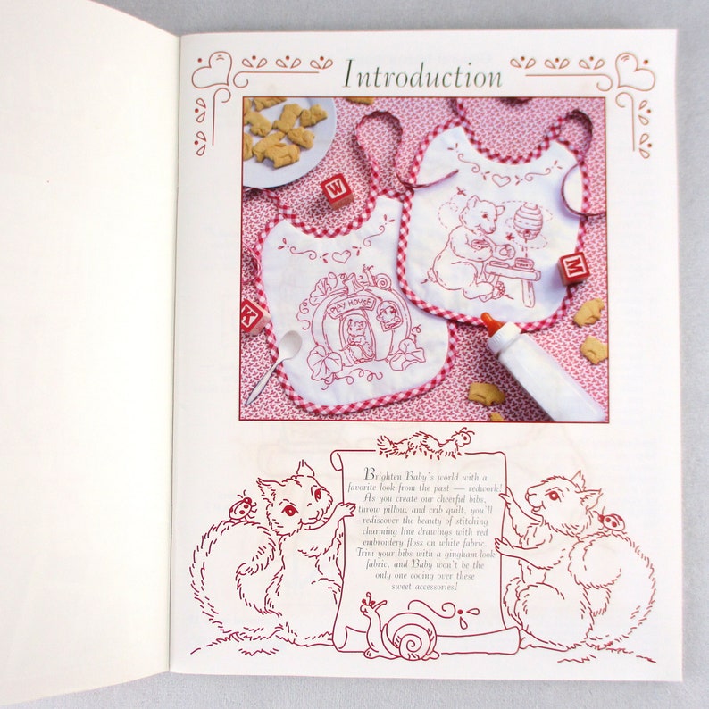 Redwork Embroidery Books Antique Vintage Nostalgic Patterns Etsy