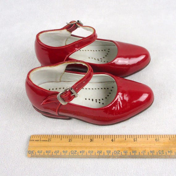 Girls red patent shoes discount