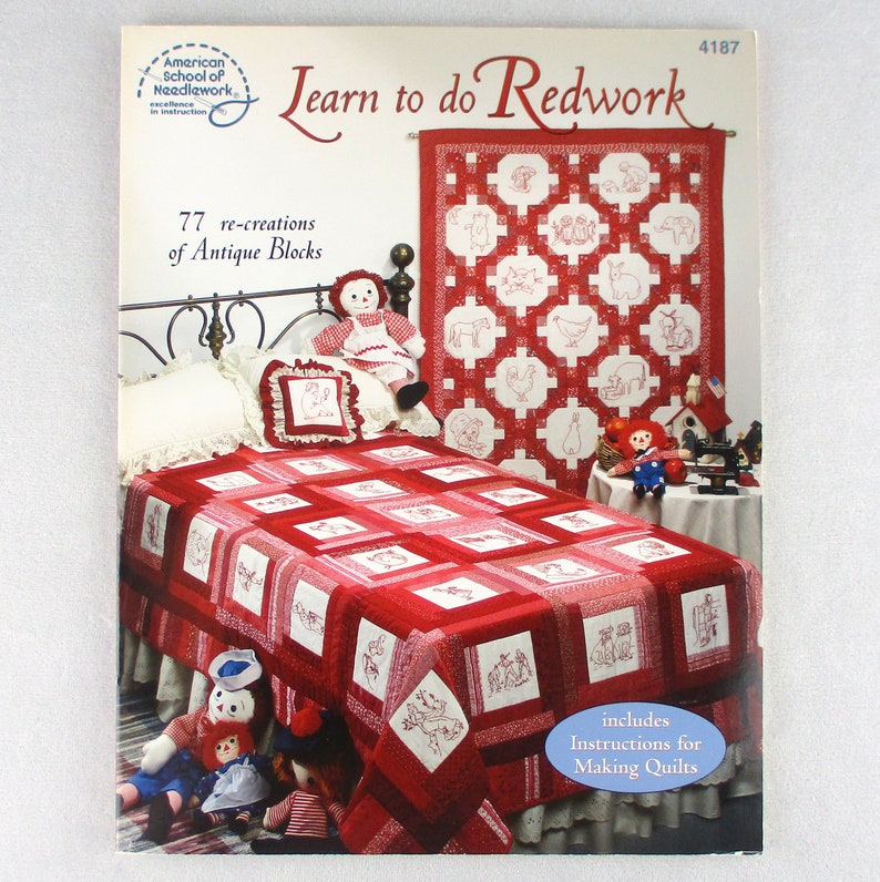 Redwork Embroidery Books Antique Vintage Nostalgic Patterns Etsy