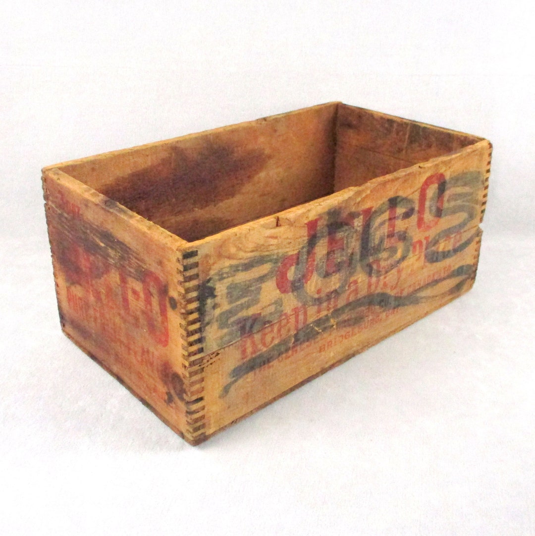 Wood Jello Crate Antique Small Storage Box Ontario Canada Etsy
