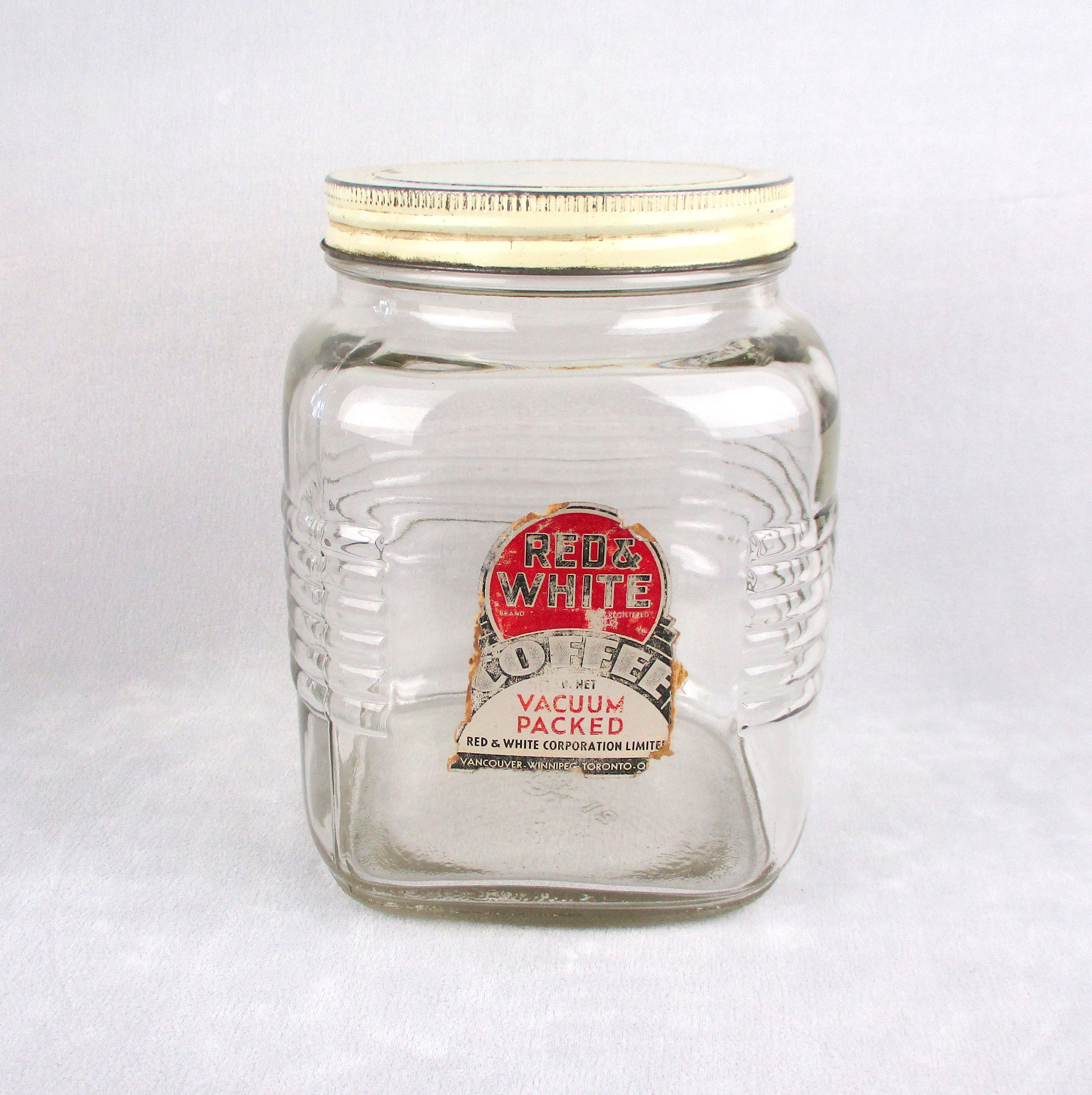 Vintage Engraved Glass Storage Jar Kitchen Seasoning Sugar Jar