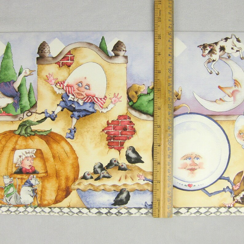 Mother Goose Nursery Rhyme Wallpaper Border 13 1/2 Feet Card Etsy
