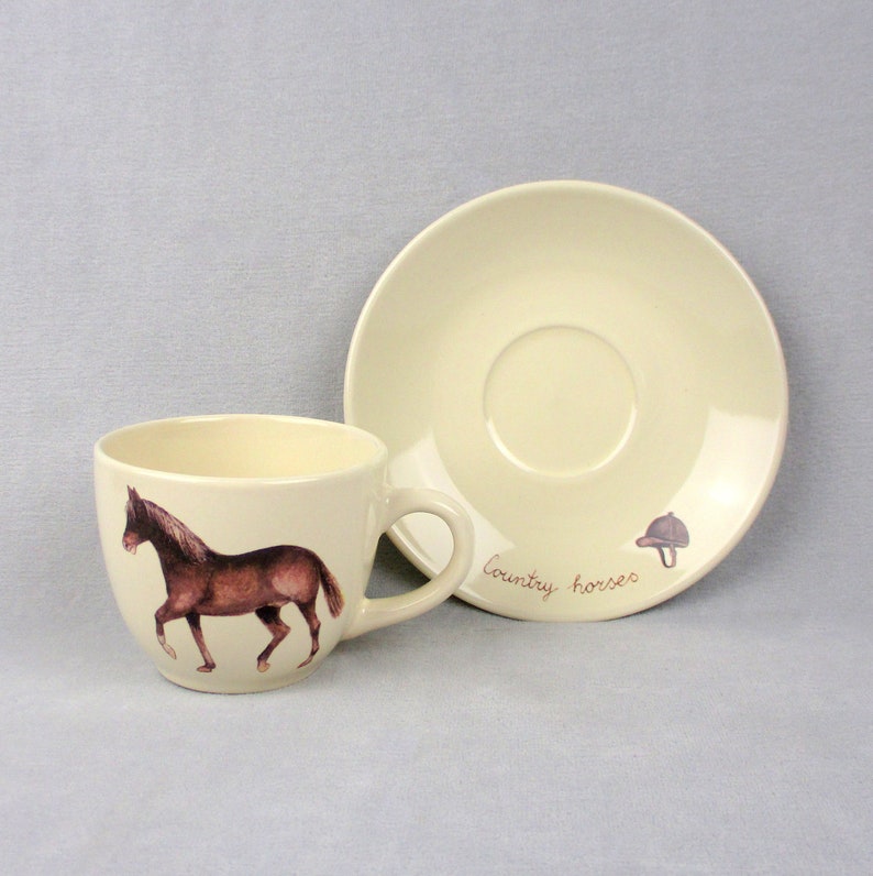 English Riding Horse Teacup Cup Saucer Ter Steege Rijssen Made Etsy