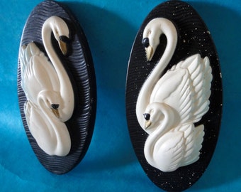 Vintage Swan Duet Wall Hangings
