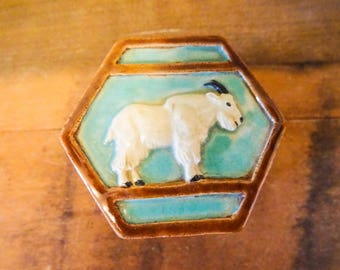 Authentic Early 1900s Rudolf Struck Munich Germany Art Nouveau Jugendstil Mountain Goat Jewelry Trinket Box