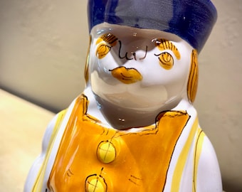 Vintage Italian Deruta Style Pottery Toby Pitcher Creamer