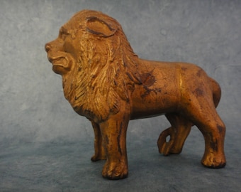 Antique Cast Iron Lion Bank