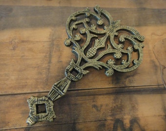 Vintage Folksy Brass Three Footed Trivet