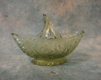 Fenton Art Glass Green Basket