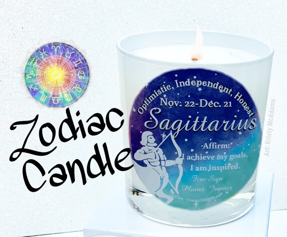 Affirmation Candle SAGITTARIUS candle Astrology Gift Horoscope Sagittarius sign