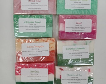 SOAP SALE - Holiday Soaps - Christmas Soaps Inventory Sale - Discount Soap Bundle - 8 Bars Soap (#3)