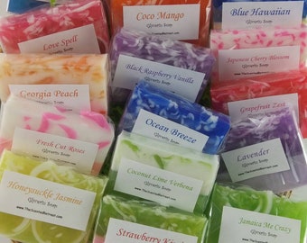 12 Soap Samples Variety Grab Bag Glycerin Soap Guest Soaps Travel Soap Shower Favors Soap Favors Mystery Box