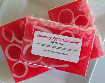 Cranberry Apple  Marmalade Soap - Fall Holiday Soap - Red Vegan Soap