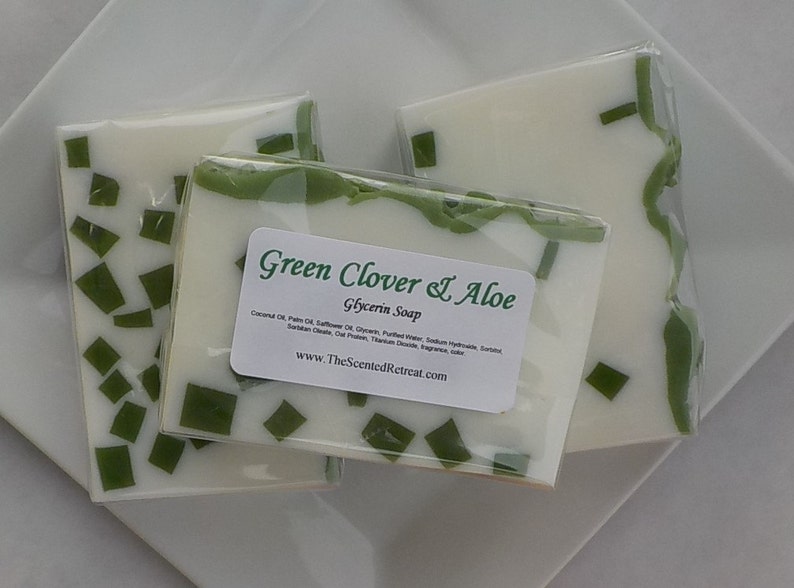 Green Clover and Aloe Soap Fresh Scent Soap Green Soap Etsy