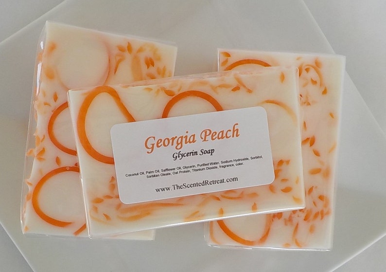 Georgia Peach Soap Fruity Summer Soap Soap Favors image 1