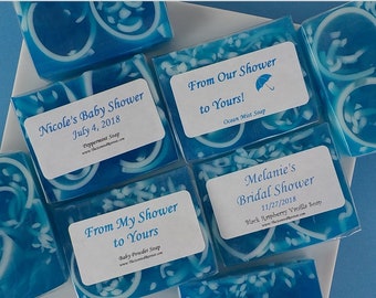 Blue Baby Shower Soap Favors - From My Shower to Yours - It's A Boy - Bridal Shower Soap Favors - Custom Labels