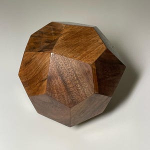 Gorgeous Walnut Wood 24 Sided Sphere (Pentagonal Icositetrahedron) Sculpture