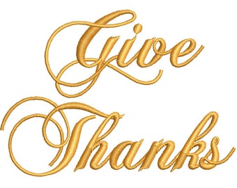 Give Thanks Thanksgiving Machine Embroidery Design