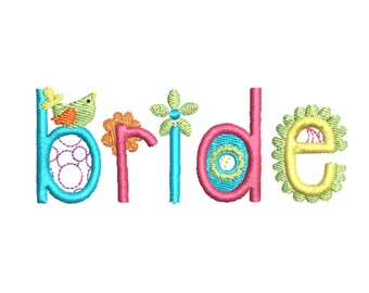 Spring Bride Machine Embroidery Design, Floral Bridal Embroidery Design