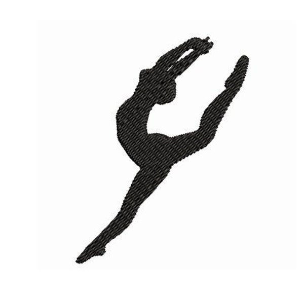 Tänzerin Stickdatei, 10x10 Stickdatei, Silhouette Stickdatei, Tanzbeutel Stickerei, Tanz Stickerei, Gymnastik