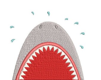 Shark Silhouette Machine Embroidery Design, 4x4 hoop